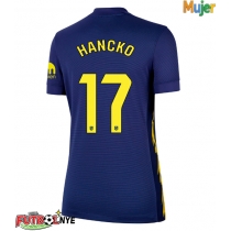 Camiseta Atletico Madrid David Hancko #17 Visitante Equipación para mujer 2025-26 manga corta